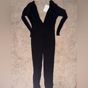 Naked Wardrobe Black V-Neck Jumpsuit